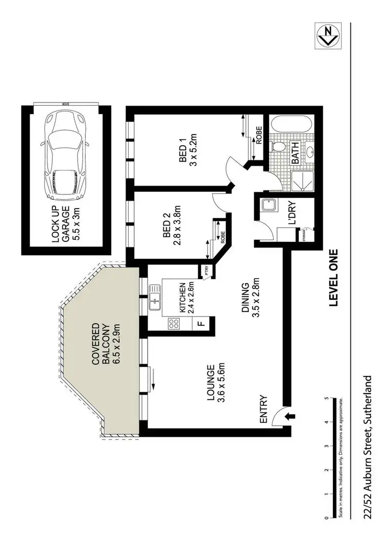 Floorplan of Homely apartment listing, 22/52 Auburn Street, Sutherland NSW 2232