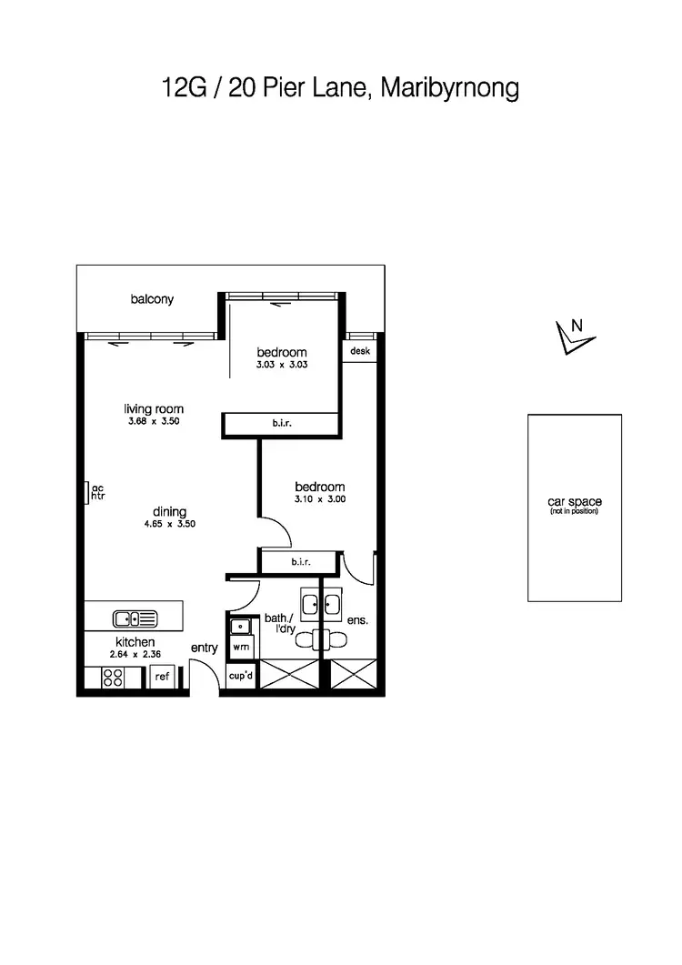 Floorplan of Homely apartment listing, 12G/20 Pier Lane, Maribyrnong VIC 3032