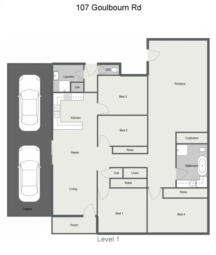Floorplan of Homely house listing, 107 Goulburn Road, Echuca VIC 3564
