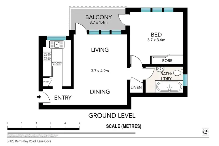 Floorplan of Homely apartment listing, 3/123 Burns Bay Road, Lane Cove NSW 2066