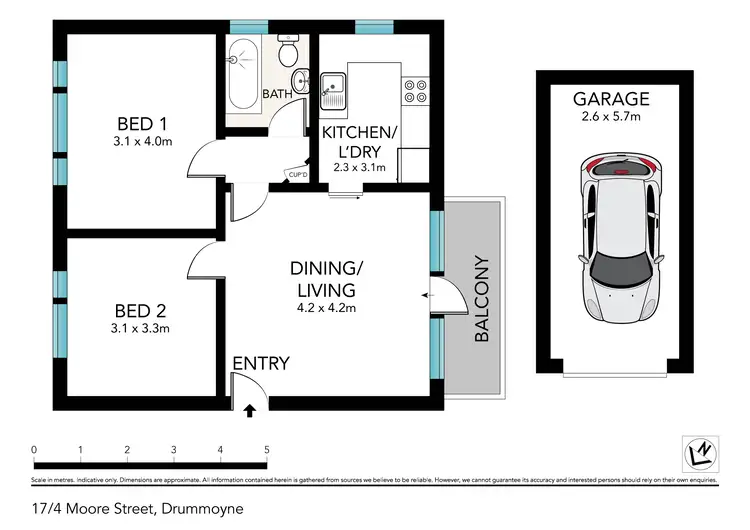 Floorplan of Homely apartment listing, 17/4 Moore Street, Drummoyne NSW 2047