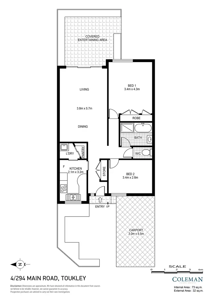 Floorplan of Homely unit listing, 4/294 Main Road, Toukley NSW 2263