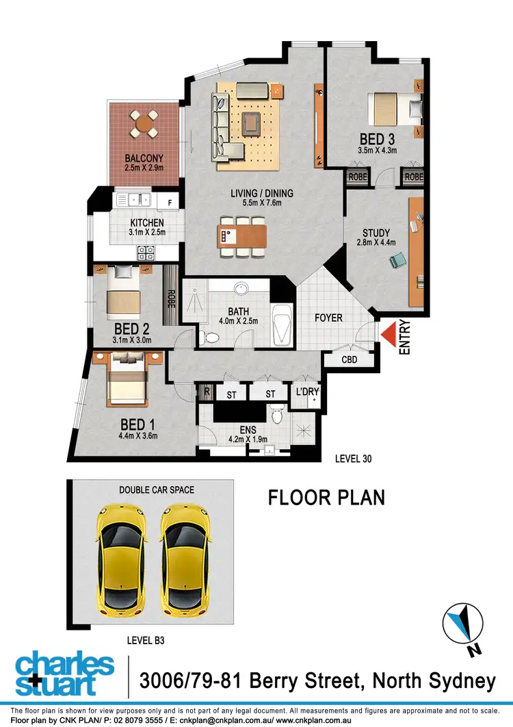 Floorplan of Homely apartment listing, 3006/79-81 Berry Street, North Sydney NSW 2060