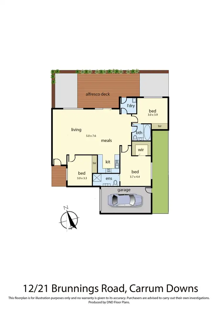 Floorplan of Homely unit listing, 12/21 Brunnings Road, Carrum Downs VIC 3201