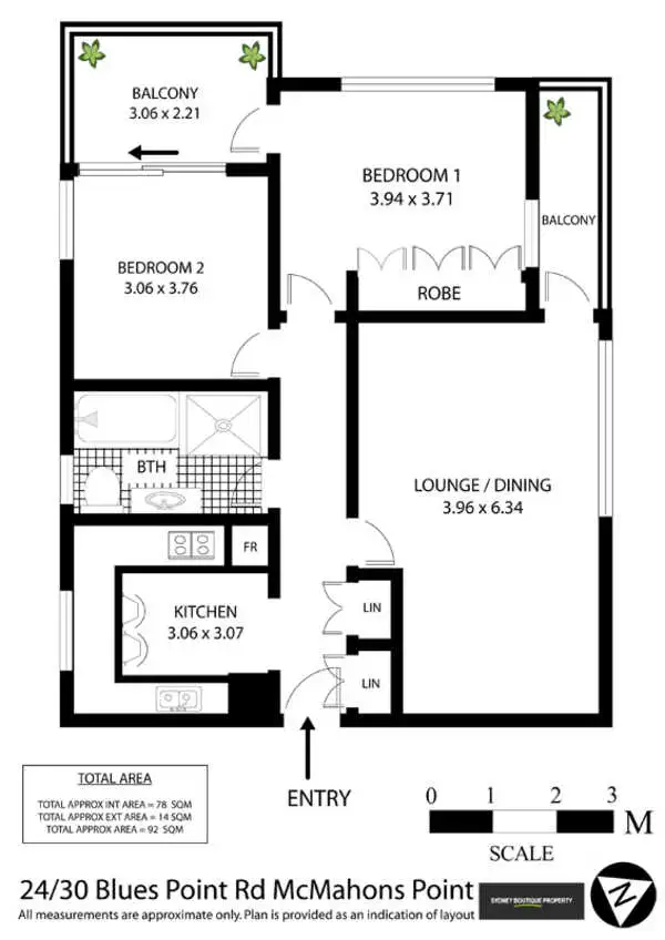 Floorplan of Homely apartment listing, 24/30 Blues Point Road, Mcmahons Point NSW 2060