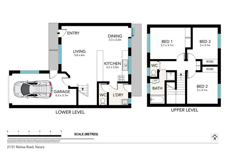 Floorplan of Homely semi-detached listing, 27/31 Maliwa Road, Narara NSW 2250