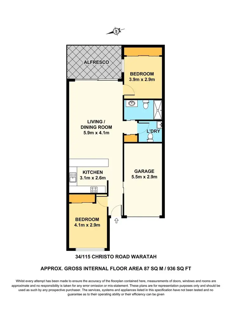 Floorplan of Homely unit listing, 34/115 Christo Road, Waratah NSW 2298