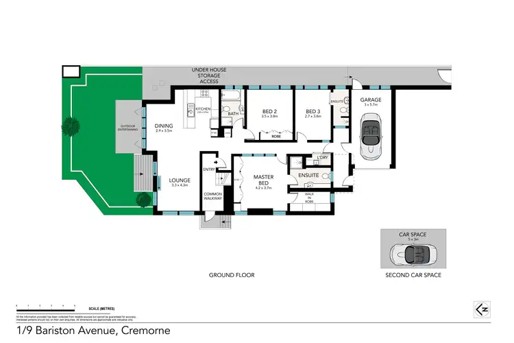 Floorplan of Homely semi-detached listing, 1/9 Bariston Avenue, Cremorne NSW 2090