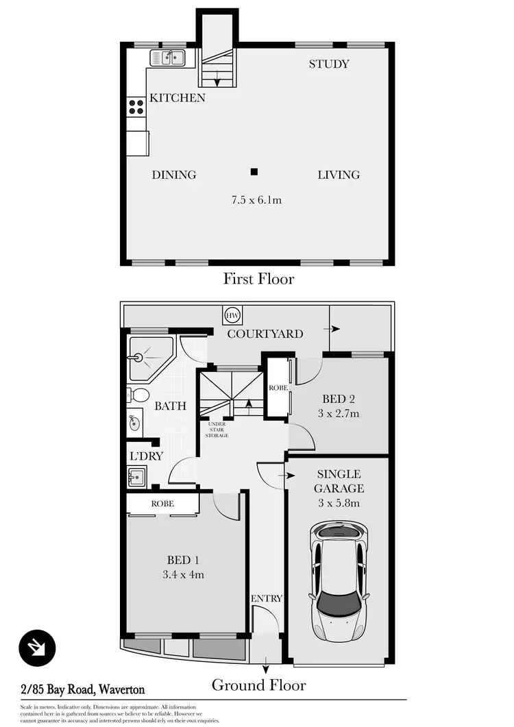 Floorplan of Homely townhouse listing, 2/85 Bay Road, Waverton NSW 2060