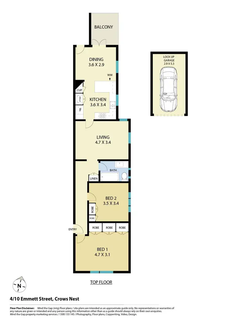 Floorplan of Homely apartment listing, 4/10 Emmett Street, Crows Nest NSW 2065