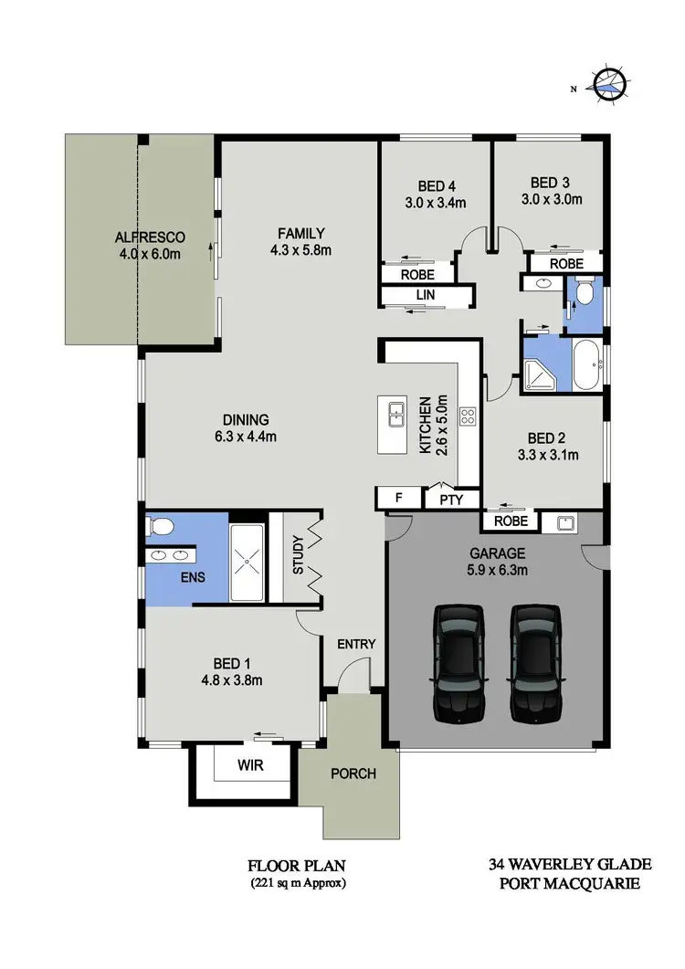 Floorplan of Homely house listing, 34 Waverley Glade, Port Macquarie NSW 2444
