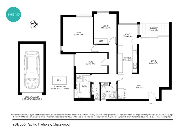 Floorplan of Homely apartment listing, 201/856 Pacific Highway, Chatswood NSW 2067