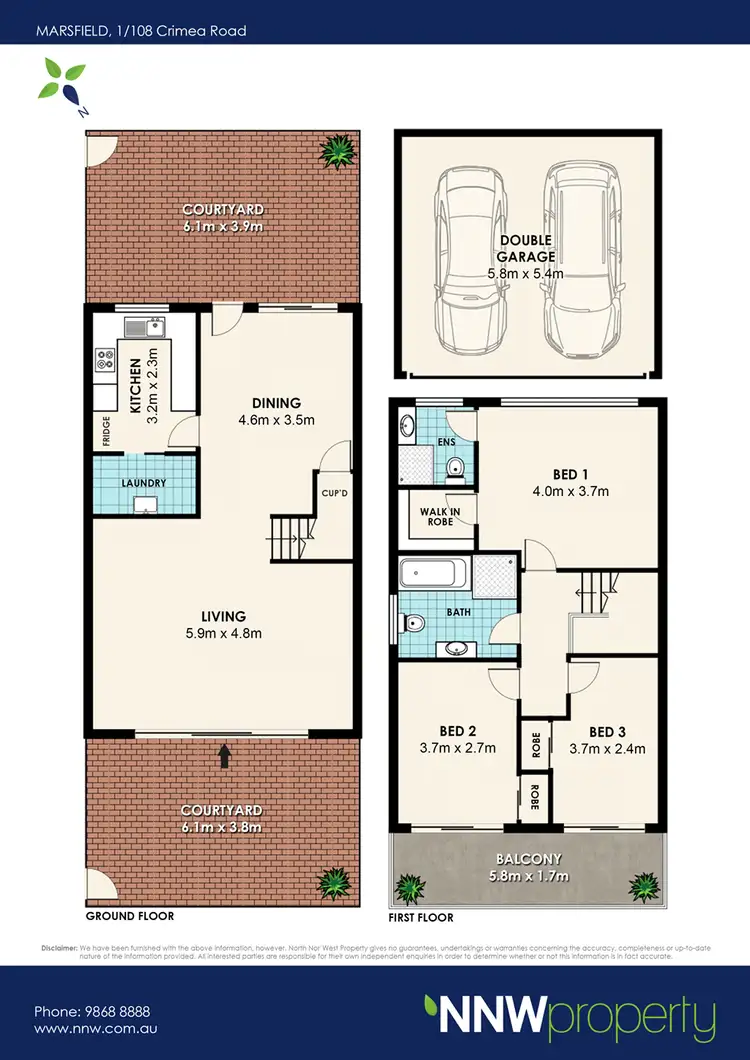 Floorplan of Homely townhouse listing, 1/108 Crimea Road, Marsfield NSW 2122