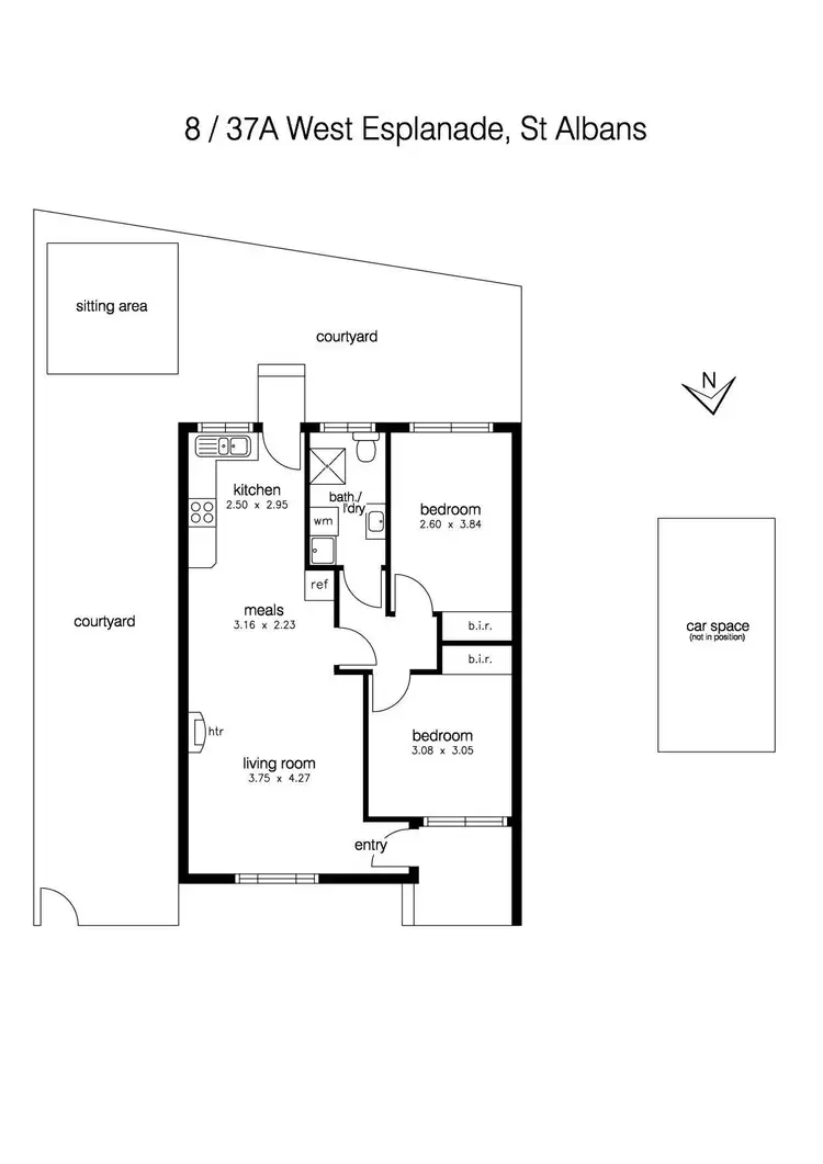 Floorplan of Homely unit listing, 8/37A West Esplanade, St Albans VIC 3021