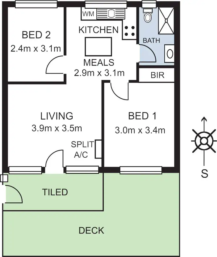 Floorplan of Homely unit listing, 3/2 Ferguson Street, Glenelg North SA 5045