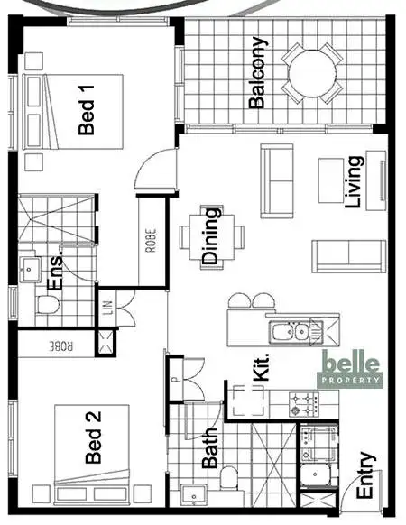Floorplan of Homely apartment listing, Level 7/706/43a Peel Street, South Brisbane QLD 4101