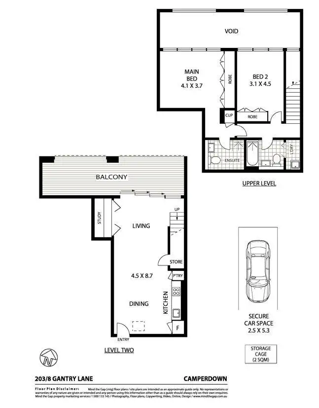 Floorplan of Homely apartment listing, 203/8 Gantry Lane, Camperdown NSW 2050