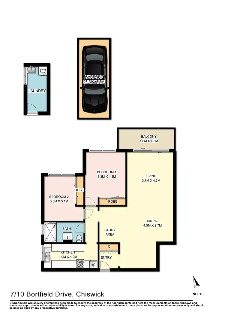 Floorplan of Homely apartment listing, 7/10 Bortfield Drive, Chiswick NSW 2046