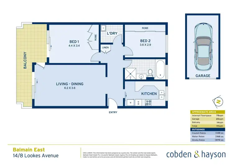 Floorplan of Homely apartment listing, 14/8-10 Lookes Avenue, Balmain East NSW 2041