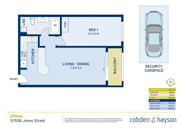 Floorplan of Homely apartment listing, 11/558 Jones Street, Ultimo NSW 2007