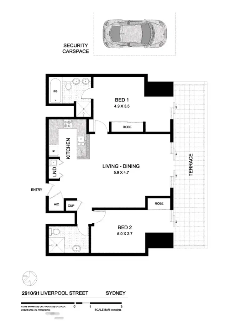 Floorplan of Homely unit listing, Level 29/91 Liverpool Street, Sydney NSW 2000