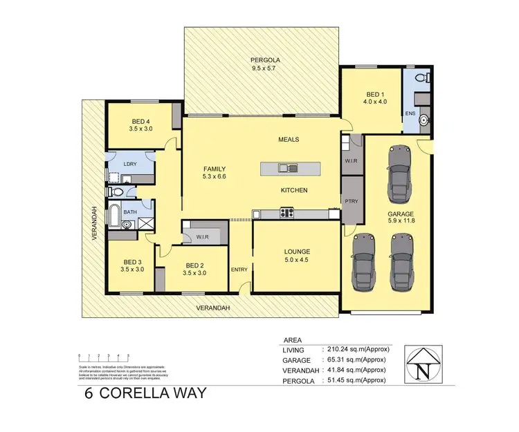 Floorplan of Homely house listing, 6 Corella Way, Wodonga VIC 3690