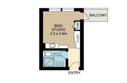 Floorplan of Homely studio listing, Level 2/214/302 Crown Street, Darlinghurst NSW 2010