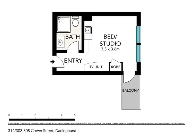 Floorplan of Homely apartment listing, 314/302-308 Crown Street, Darlinghurst NSW 2010