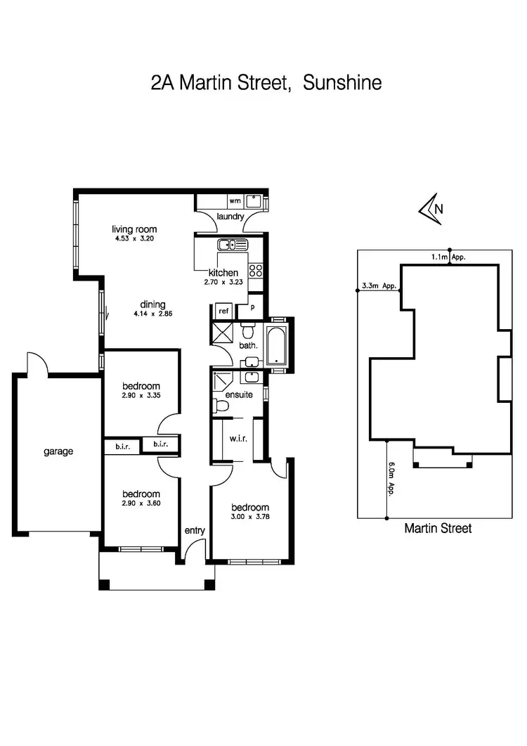 Floorplan of Homely unit listing, 2A Martin Street, Sunshine VIC 3020