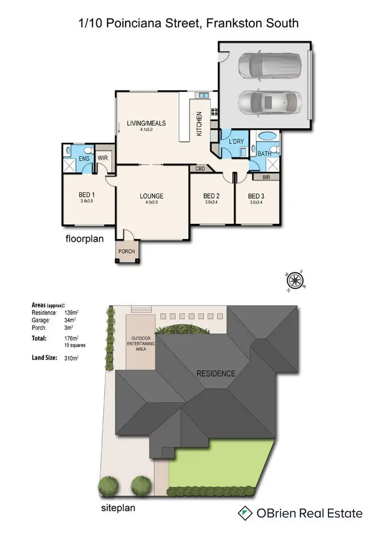 Floorplan of Homely townhouse listing, 1/10 Poinciana Street, Frankston South VIC 3199
