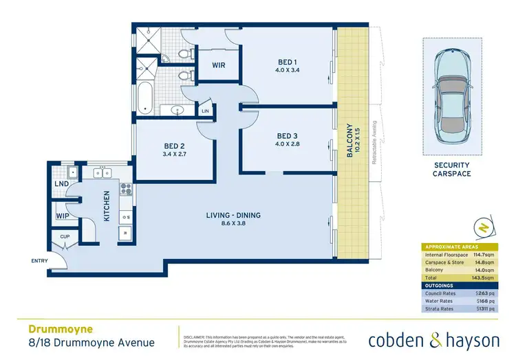 Floorplan of Homely apartment listing, 8/18 Drummoyne Avenue, Drummoyne NSW 2047