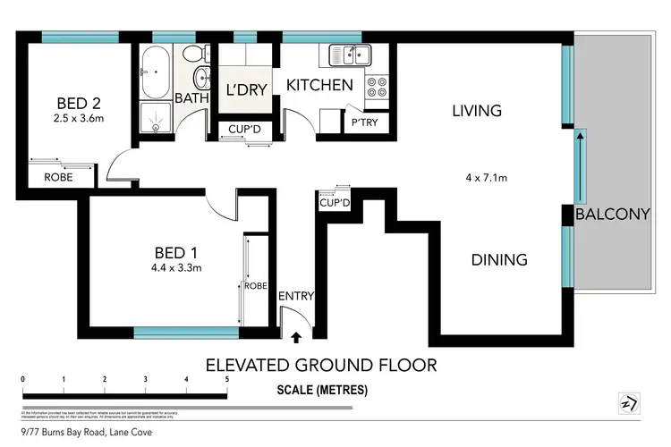 Floorplan of Homely apartment listing, 9/77-81 Burns Bay Road, Lane Cove NSW 2066