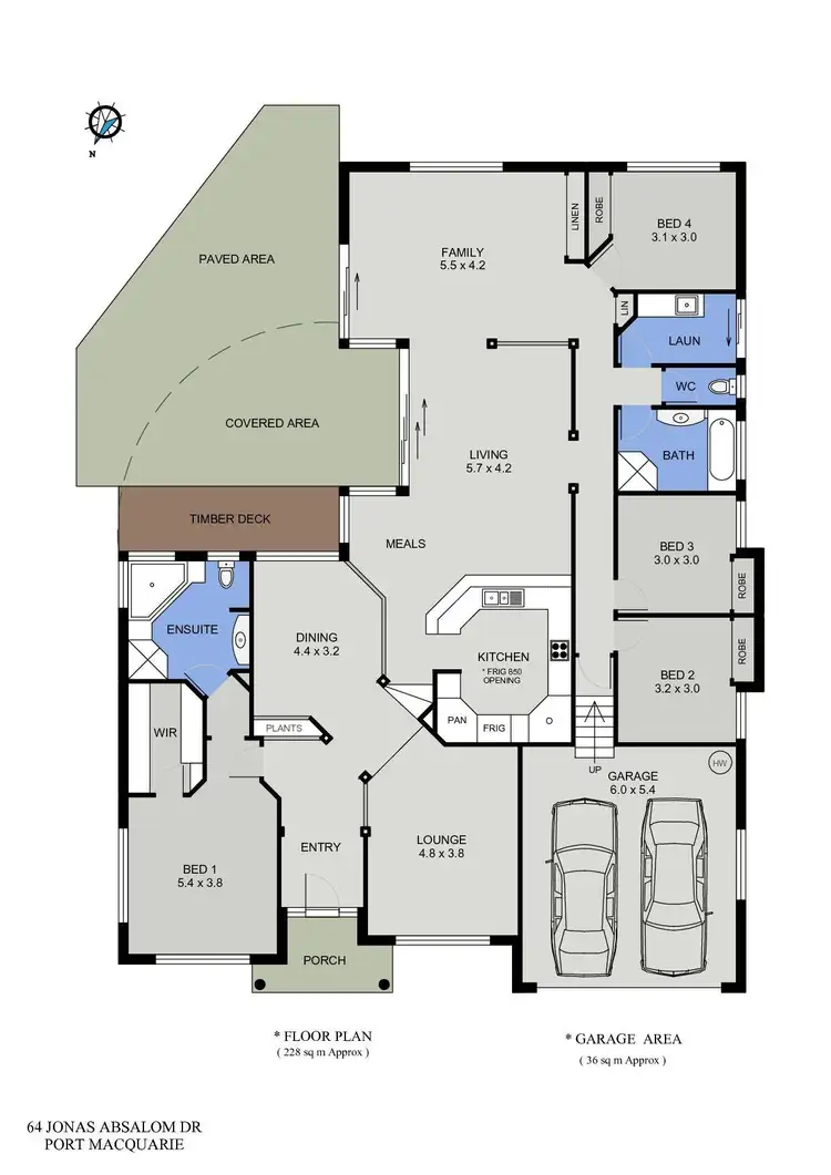 Floorplan of Homely house listing, 64 Jonas Absalom Drive, Port Macquarie NSW 2444