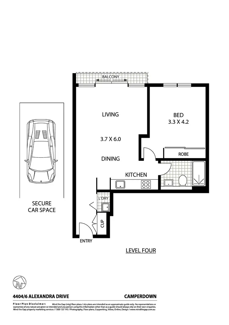Floorplan of Homely apartment listing, 4404/6 Alexandra Drive, Camperdown NSW 2050
