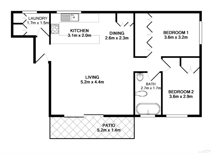 Floorplan of Homely unit listing, 5/77-79 Victoria Street, Coffs Harbour NSW 2450