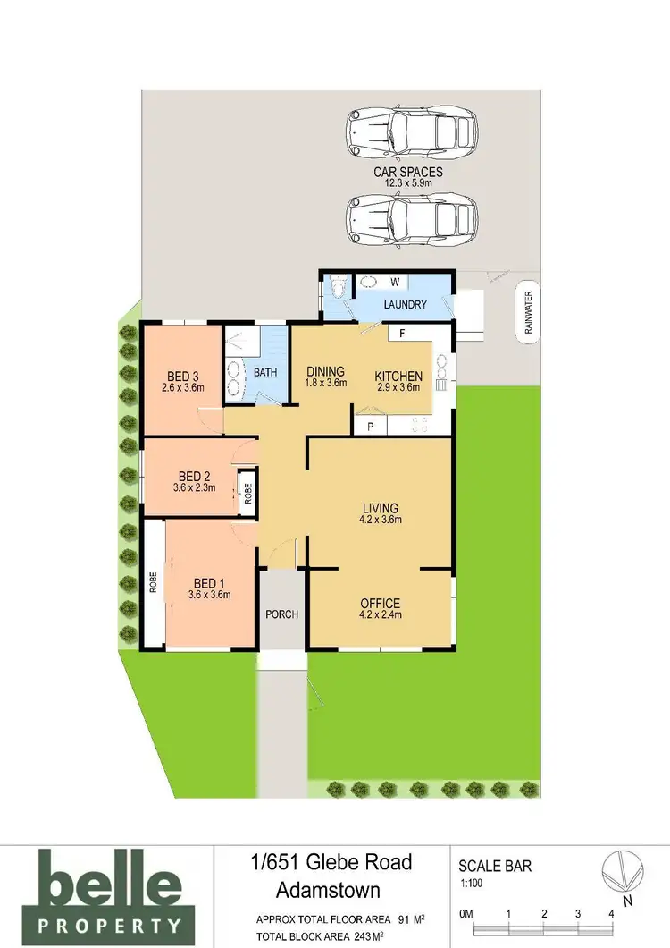 Floorplan of Homely villa listing, 1/651 Glebe Road, Adamstown NSW 2289