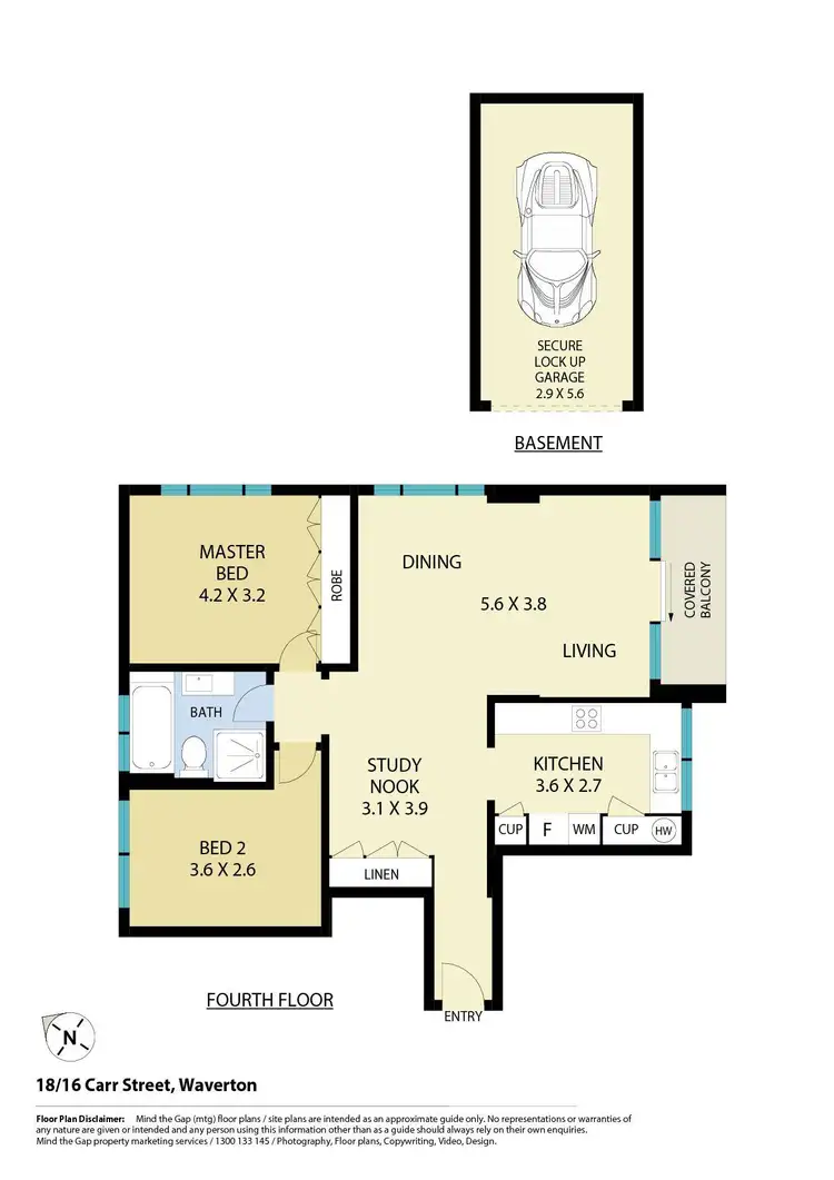 Floorplan of Homely apartment listing, 18/16 Carr Street, Waverton NSW 2060