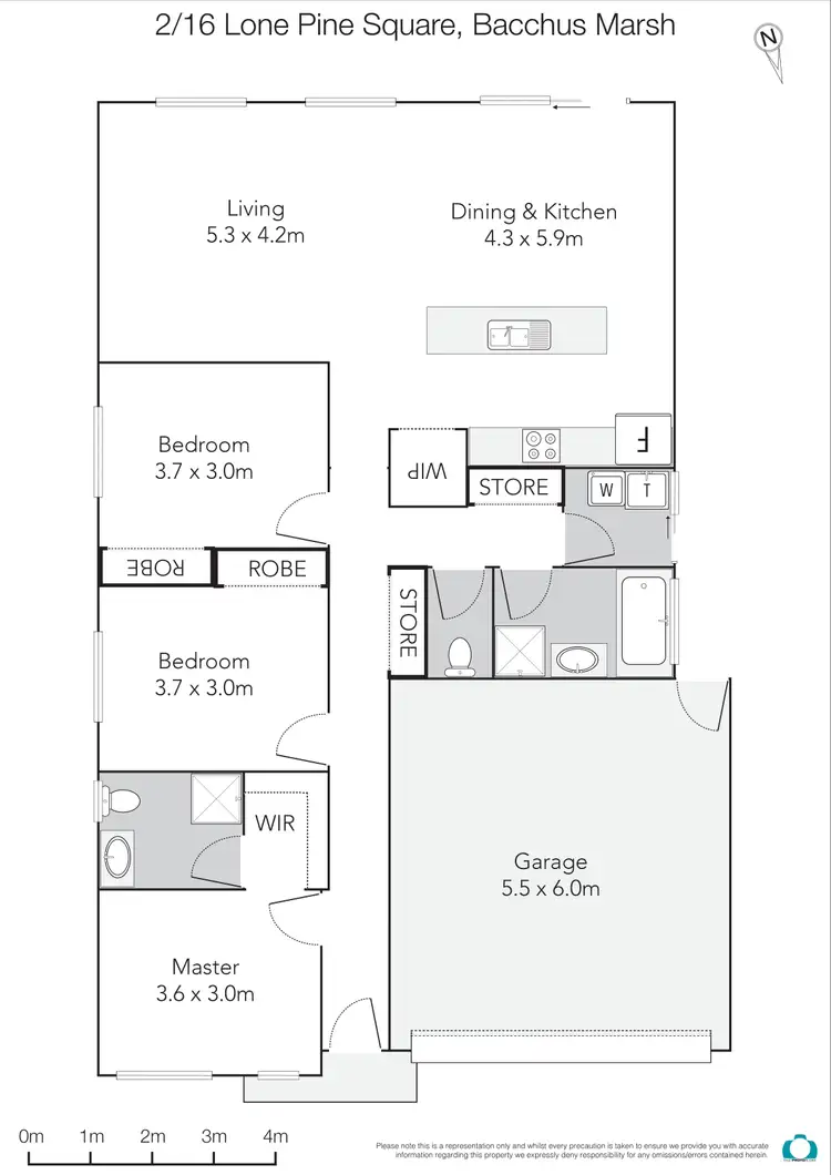 Floorplan of Homely unit listing, 2/16 Lone Pine Square, Bacchus Marsh VIC 3340