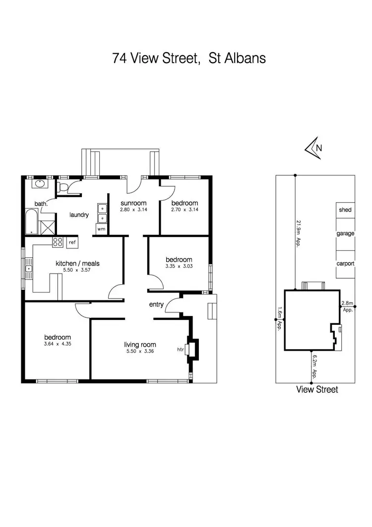 Floorplan of Homely house listing, 74 View Street, St Albans VIC 3021