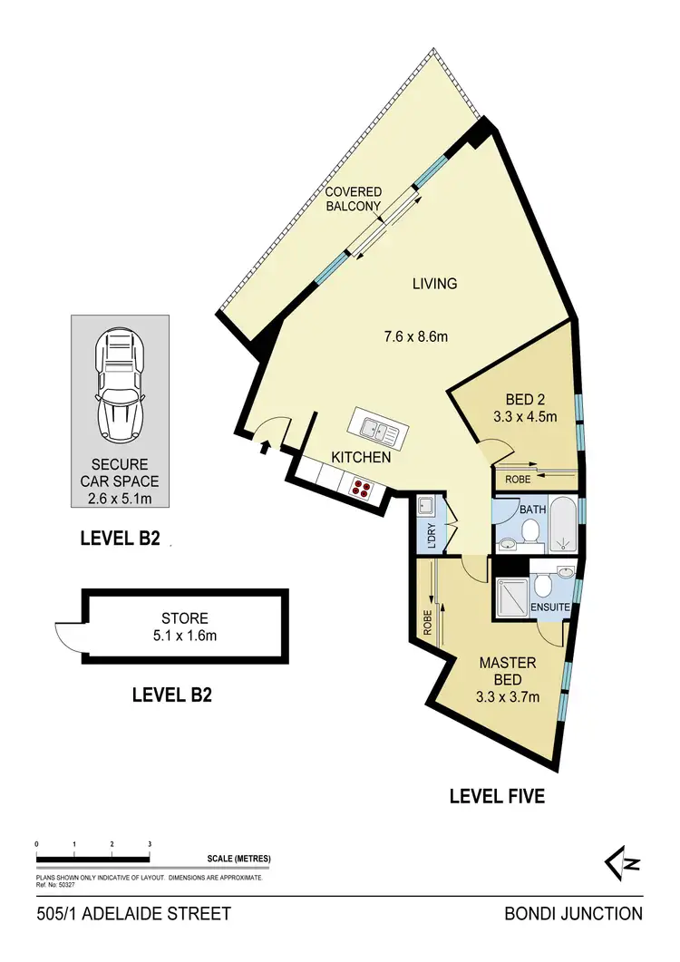 Floorplan of Homely apartment listing, 505/1 Adelaide Street, Bondi Junction NSW 2022