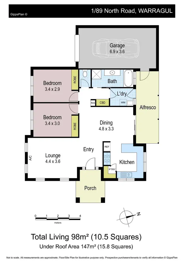 Floorplan of Homely unit listing, 1/89 North Road, Warragul VIC 3820