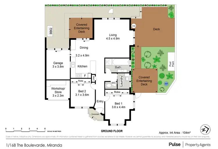 Floorplan of Homely villa listing, 1/168 The Boulevarde, Miranda NSW 2228