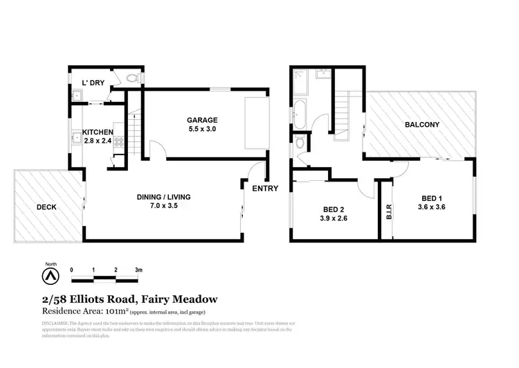 Floorplan of Homely townhouse listing, 2/58 Elliotts Road, Fairy Meadow NSW 2519