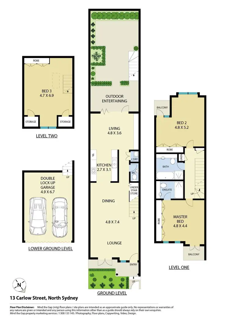Floorplan of Homely townhouse listing, 13 Carlow Street, North Sydney NSW 2060