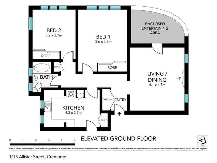 Floorplan of Homely apartment listing, 1/15 Allister Street, Cremorne NSW 2090