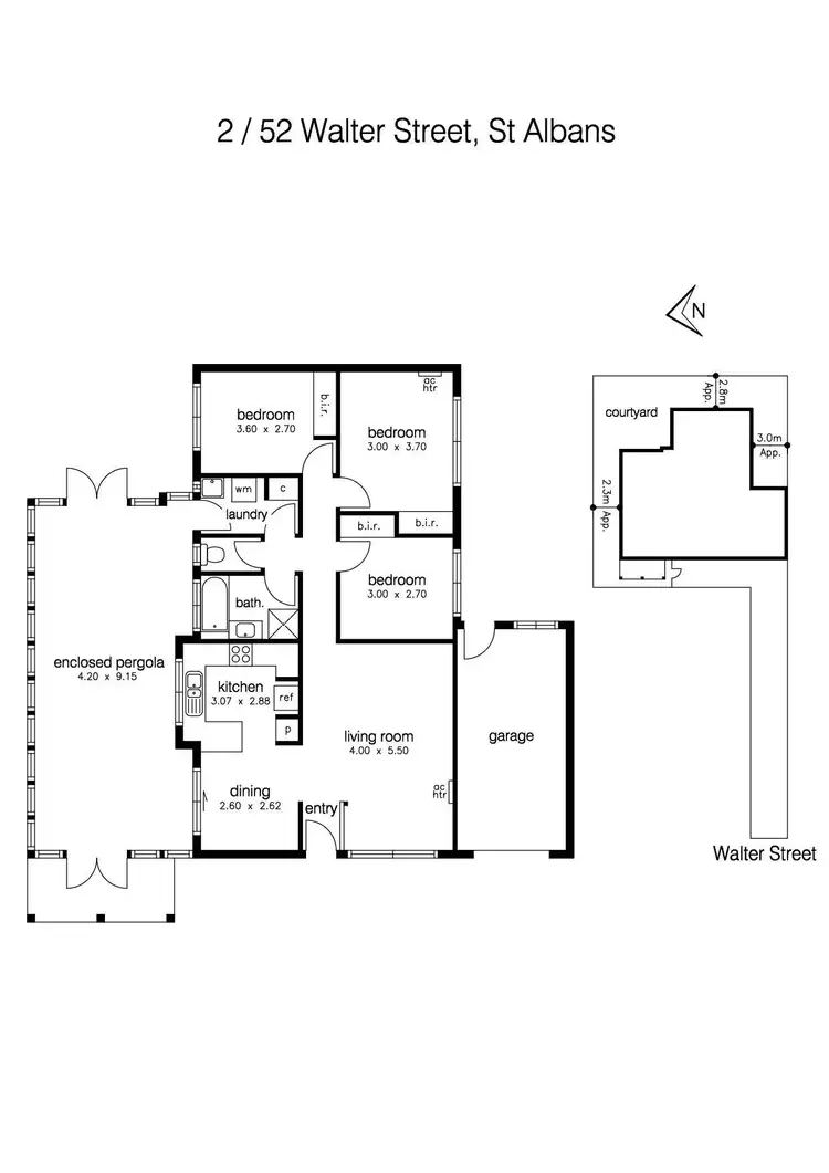 Floorplan of Homely unit listing, 2/52 Walter Street, St Albans VIC 3021