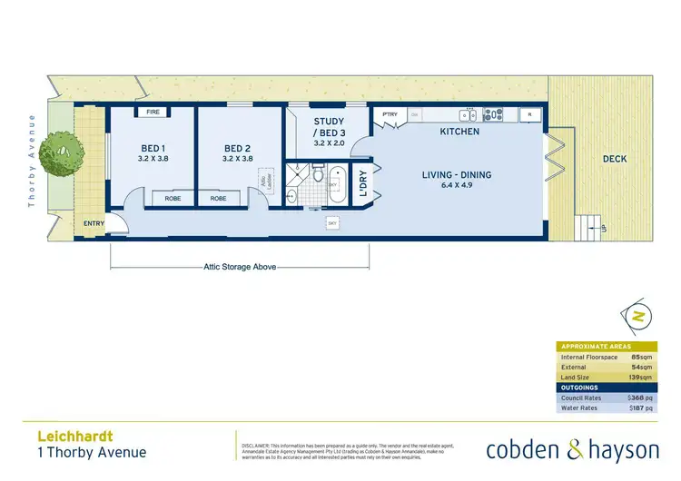 Floorplan of Homely house listing, 1 Thorby Avenue, Leichhardt NSW 2040