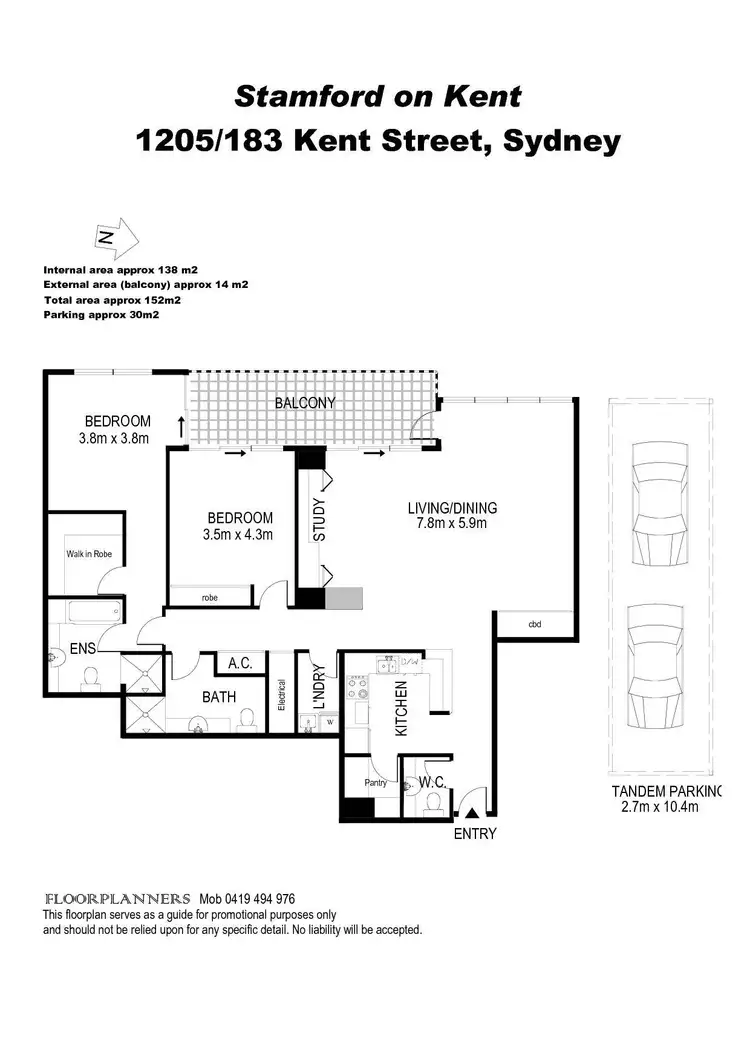 Floorplan of Homely apartment listing, 1205/183 Kent Street, Sydney NSW 2000