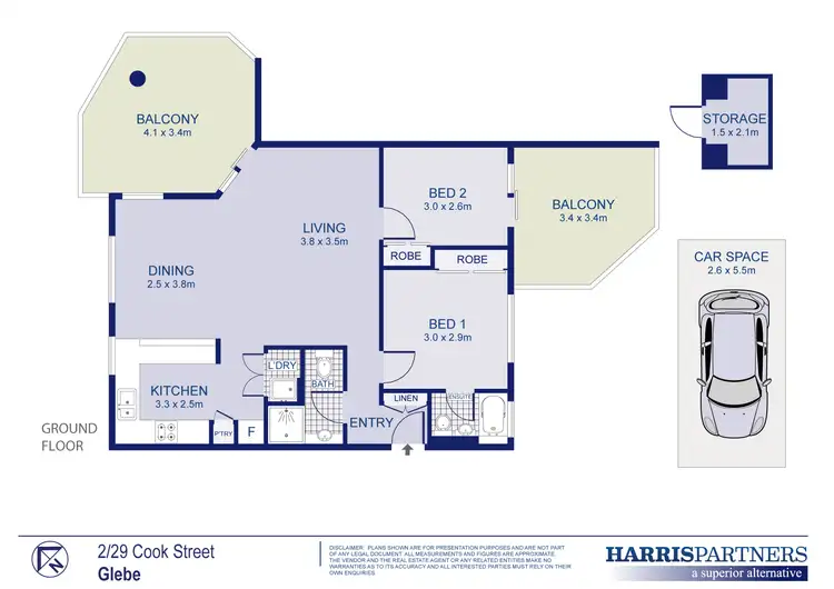 Floorplan of Homely unit listing, 2/29 Cook Street, Glebe NSW 2037