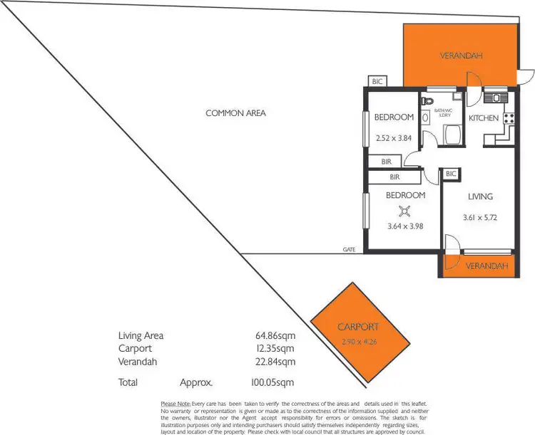 Floorplan of Homely unit listing, 1/1 Bennett Avenue, Manningham SA 5086